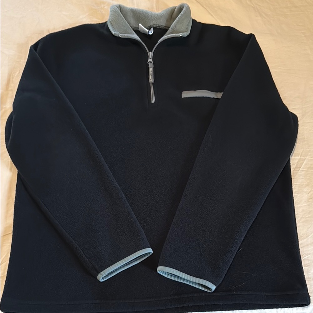 Old Navy Black and Gray Quarter-Zip Sweatshirt/Fleece